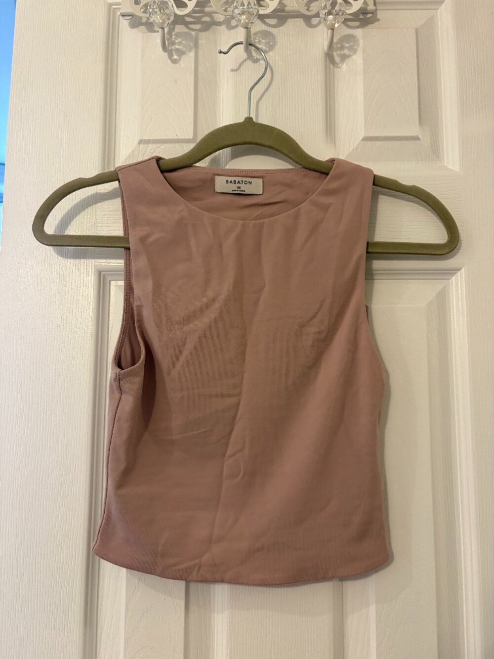 Aritzia Babaton Contour Cropped Tank - Mauve Dust